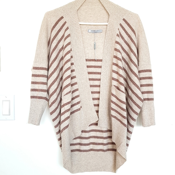 In Cashmere Sweaters - In Cashmere 100% Cashmere Striped Cardigan